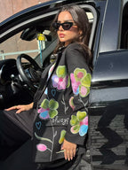Black Printed Blazer
