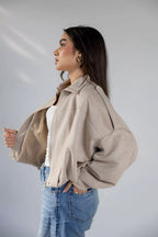 The Suede Jacket in Beige