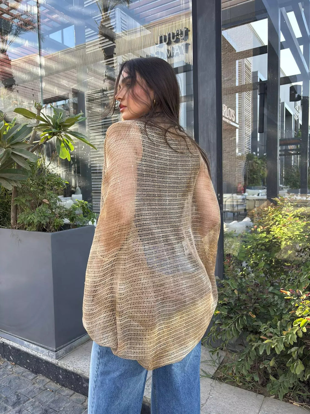 Cotton Netted Cardigan