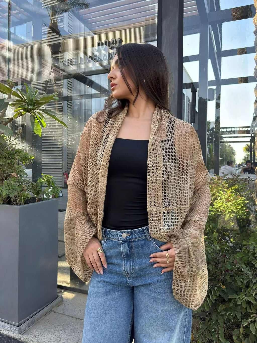 Cotton Netted Cardigan