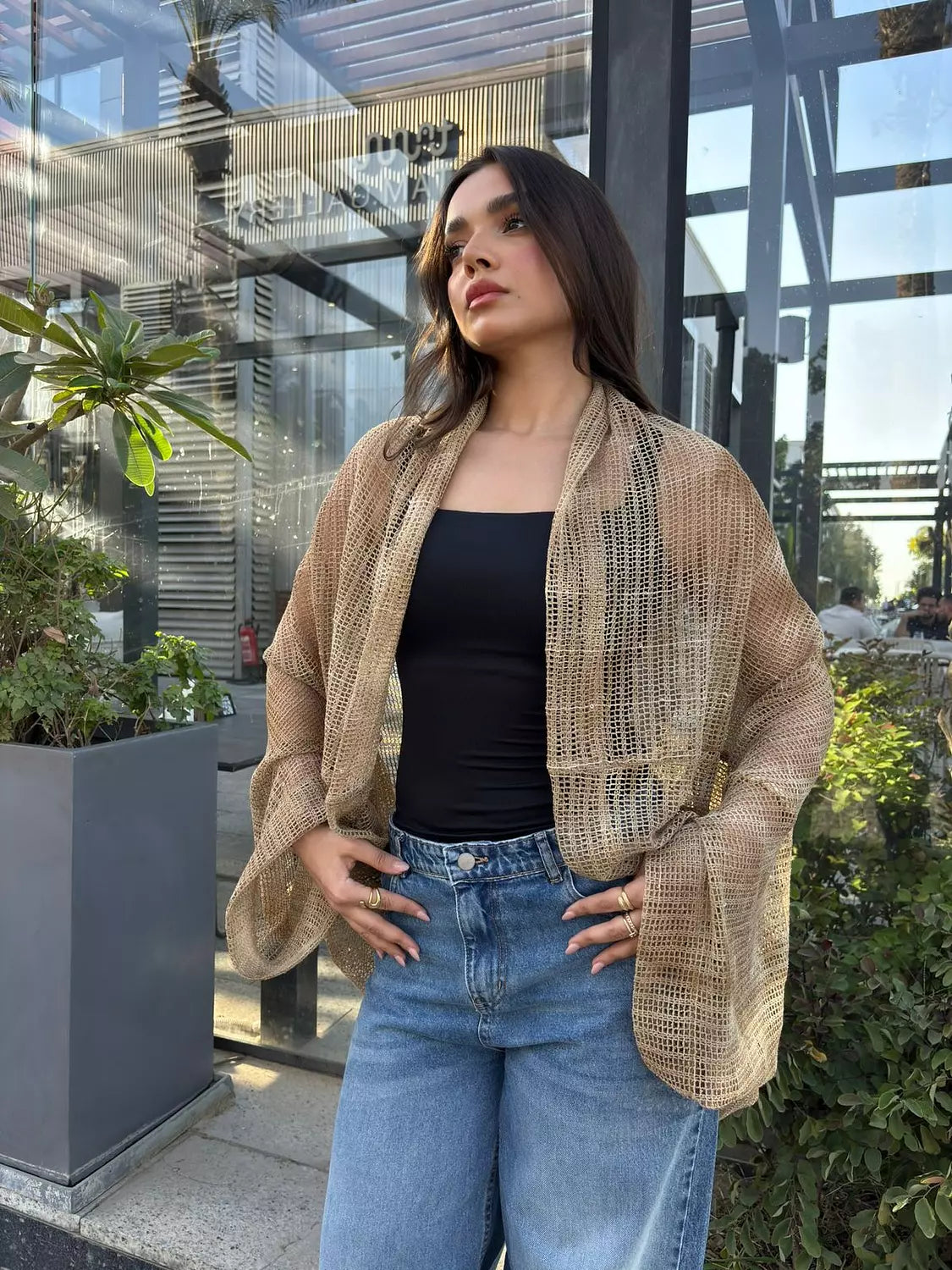 Cotton Netted Cardigan Main image