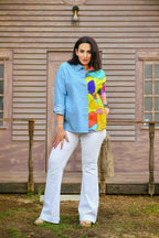 Denim Doubled Color Chemise 2