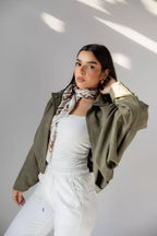 The Suede Jacket in Olive