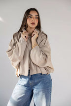The Suede Jacket in Beige