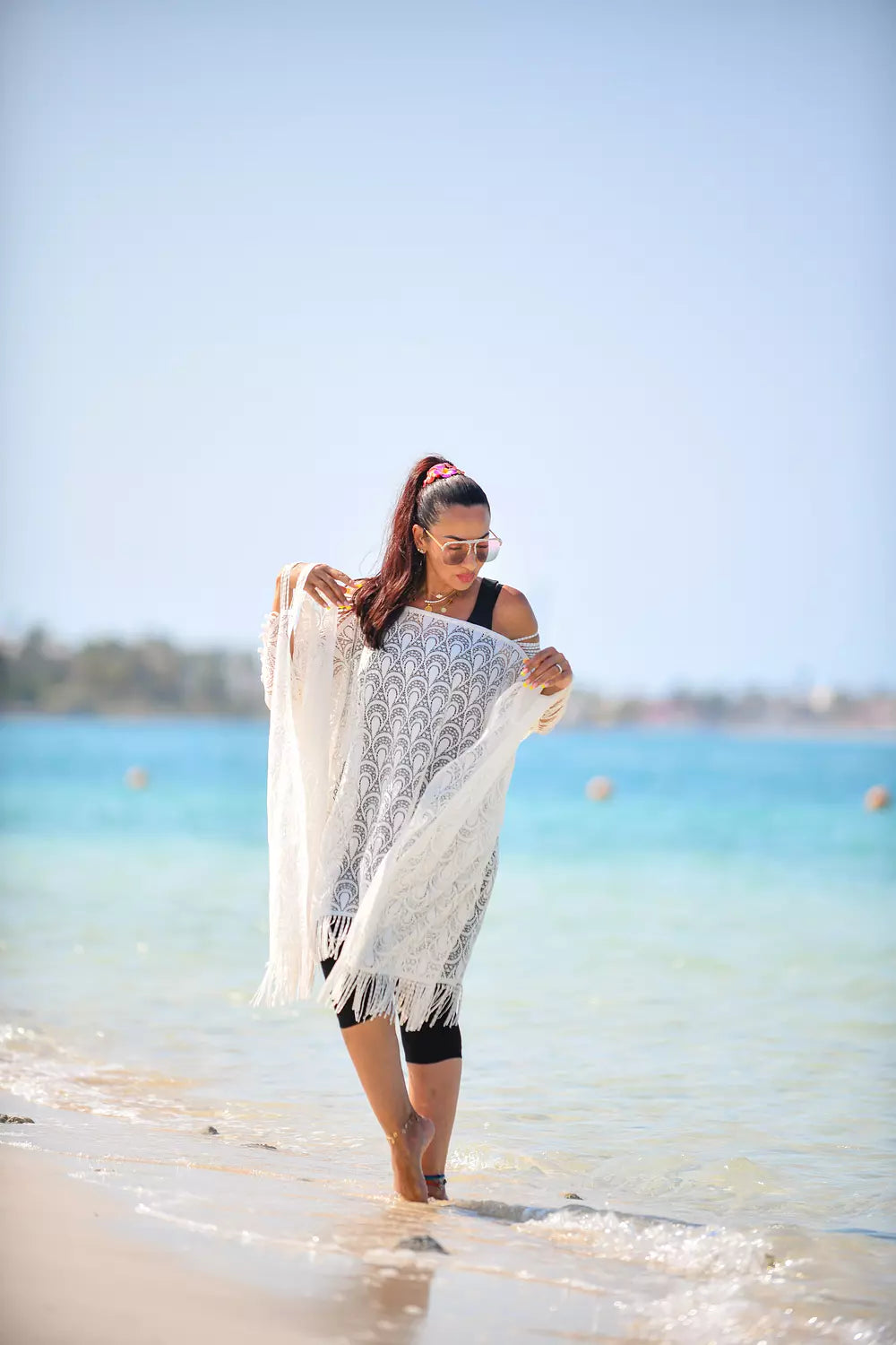 Beach White Net Wear