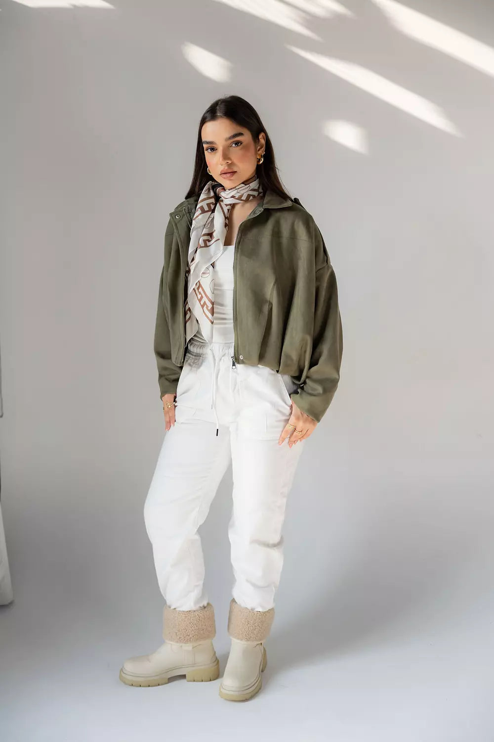 The Suede Jacket in Olive