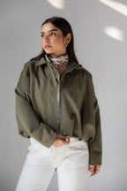 The Suede Jacket in Olive
