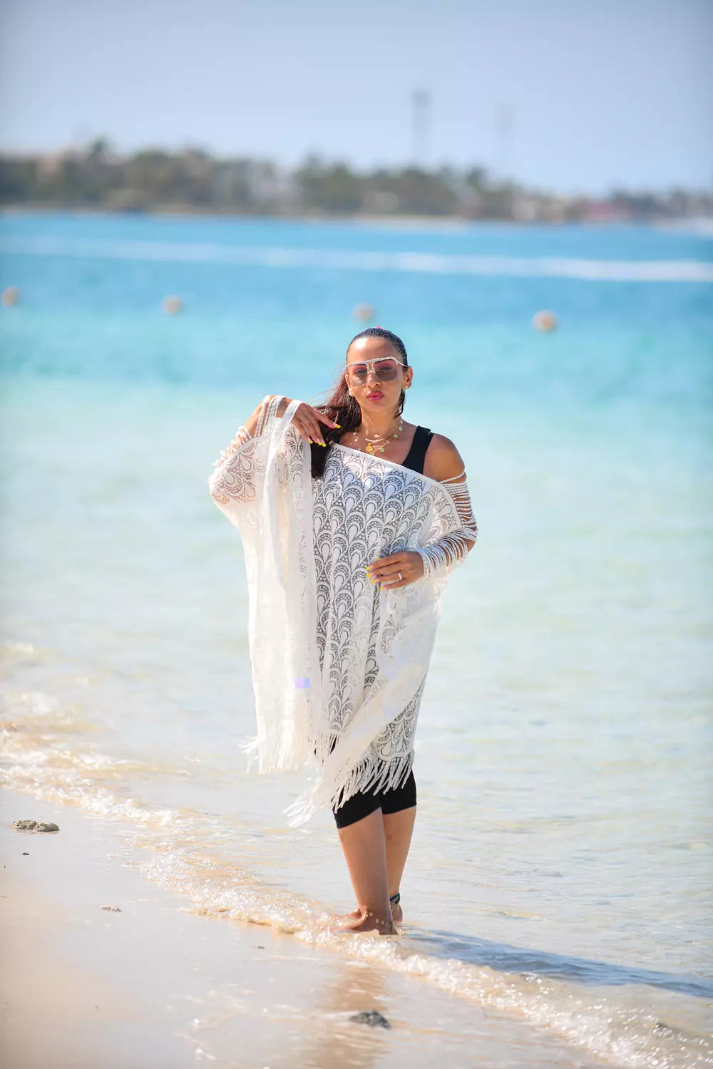 Beach White Net Wear